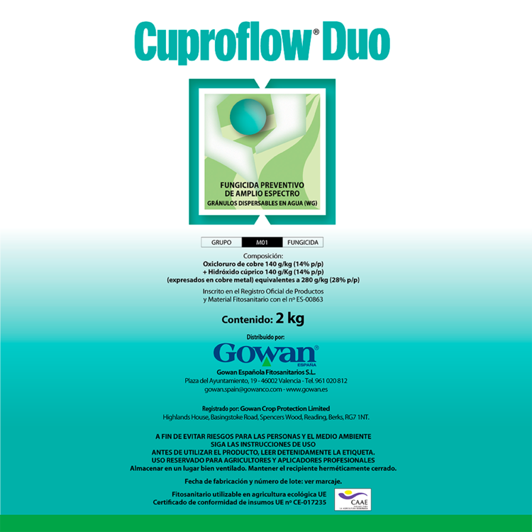 CUPROFLOW DUO (oxicloruro de cobre 14 + hidroxido cuprico 14)